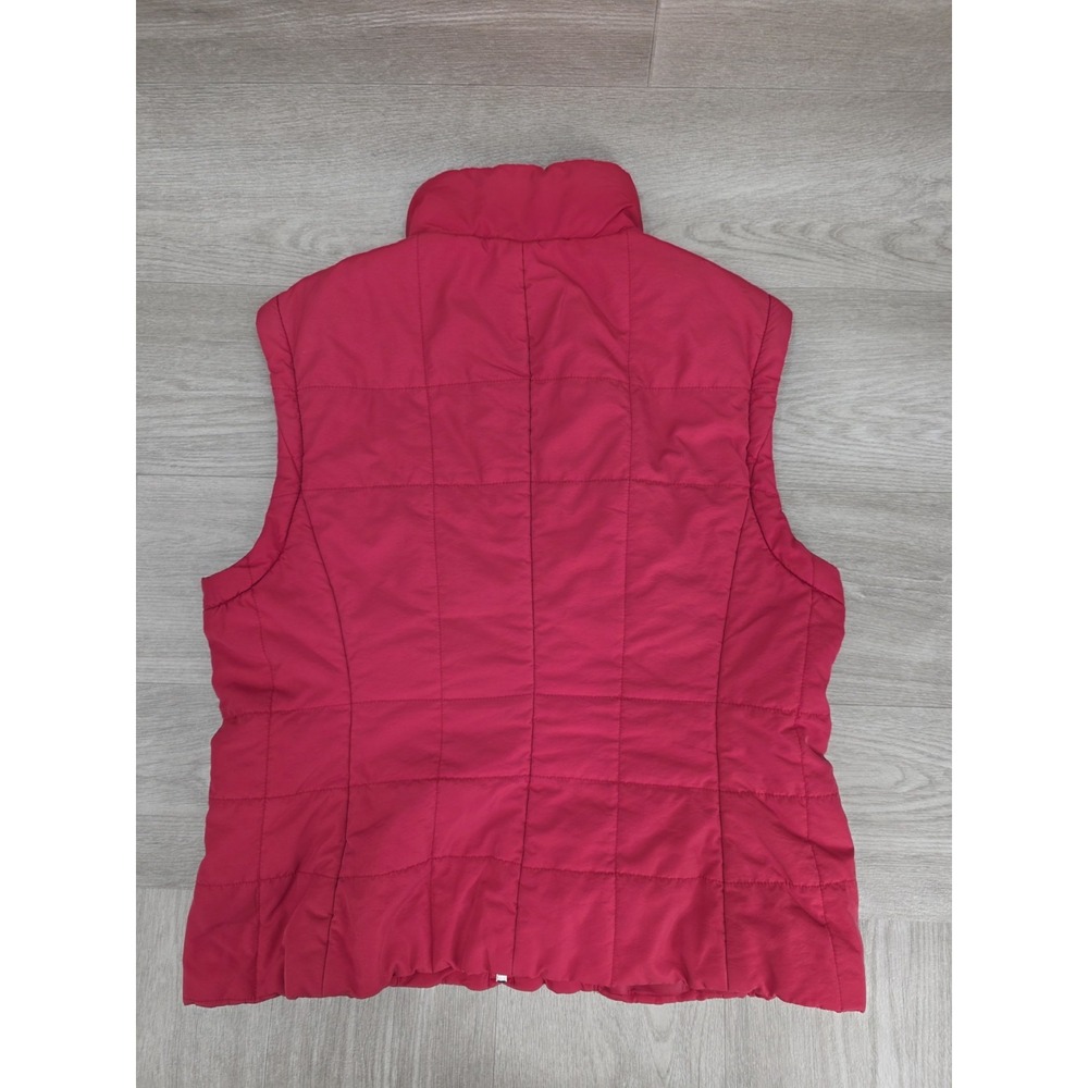 Petite Sophisticate Quilted Jacket Women's Medium Red Zip Front Turns Into Vest - Picture 7 of 10